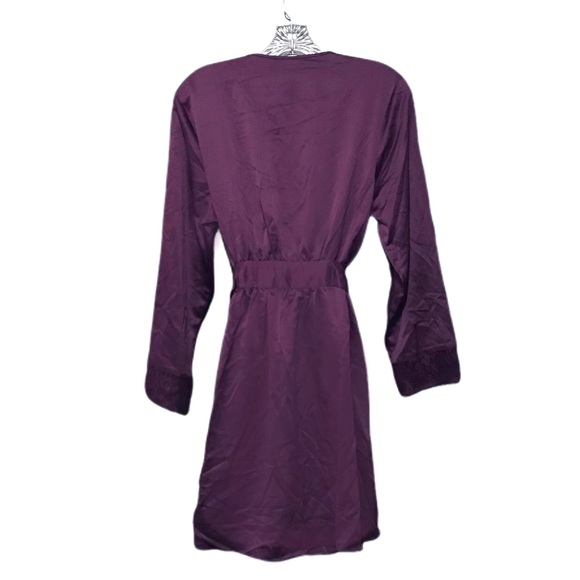 Satin Robe Coverup Slip Rya Collection Aubergine Medium Large NWT - Picture 5 of 7